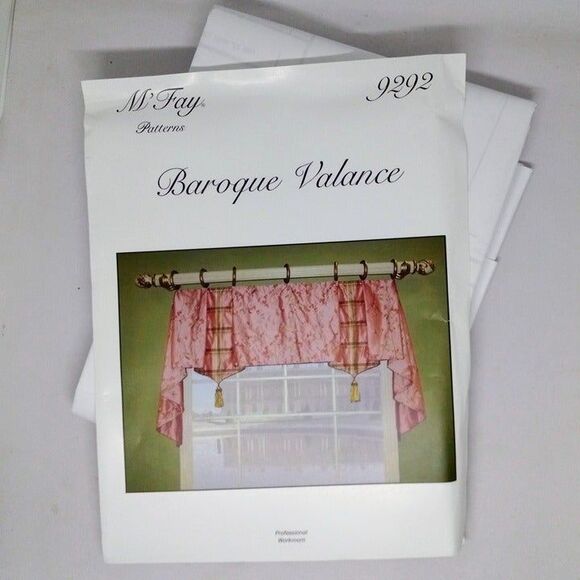 M'Fay Patterns #9292 Baroque Valance Pattern-Window Treatment-2006-Uncut F/F - Picture 5 of 5